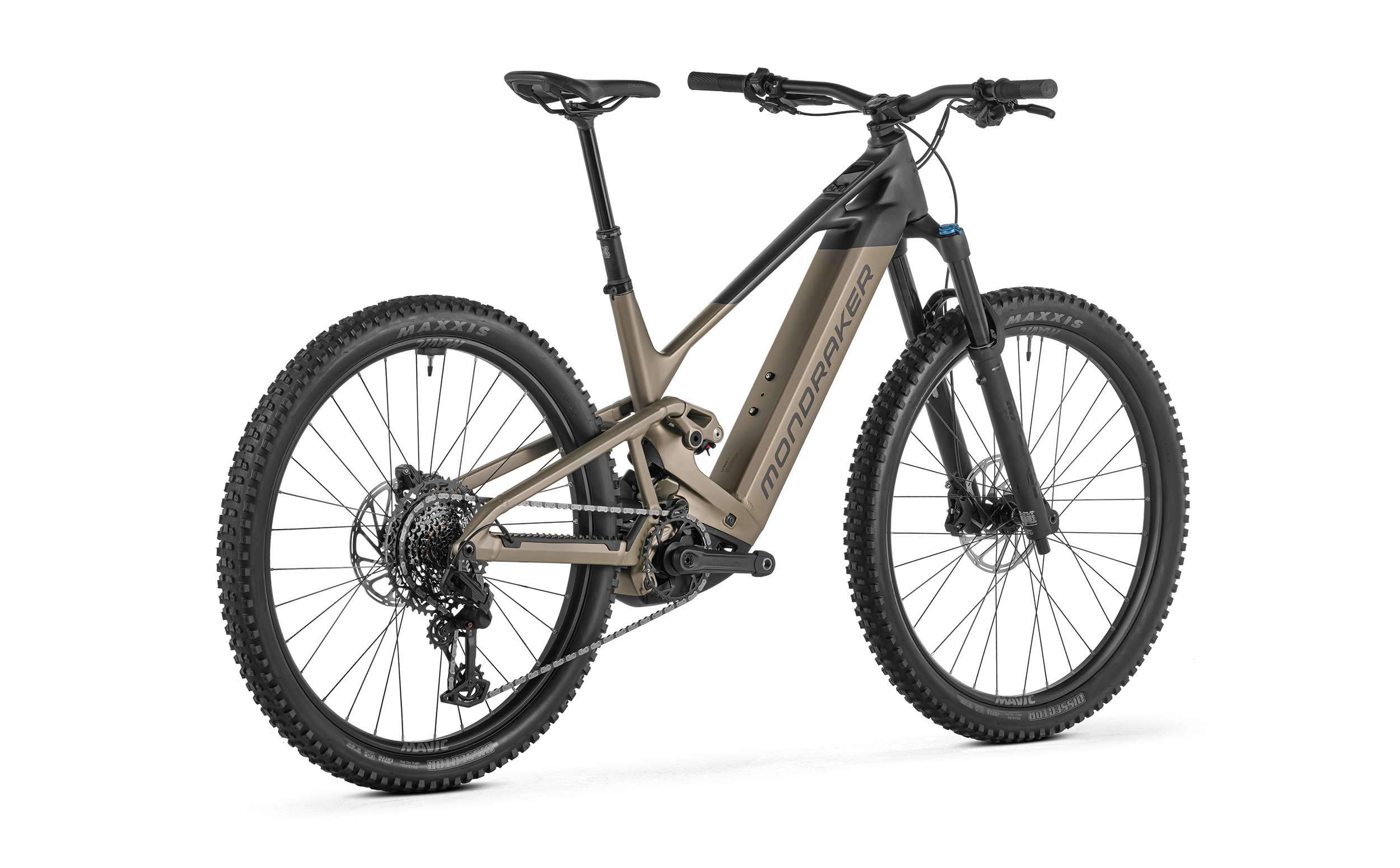 Celoodpružené elektrokolo MONDRAKER Scree R Relic Metallic Trailové celoodpružené e-MTB elektrokolo MONDRAKER Scree R s motorem Bosch CX